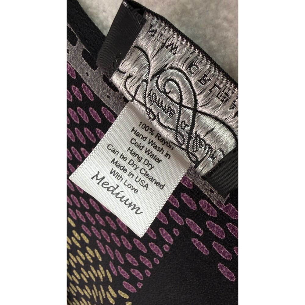 Yvonne LaFleur New Orleans | Patchwork Cottagecore Boho Rayon Dress | Sz M - Picture 7 of 8